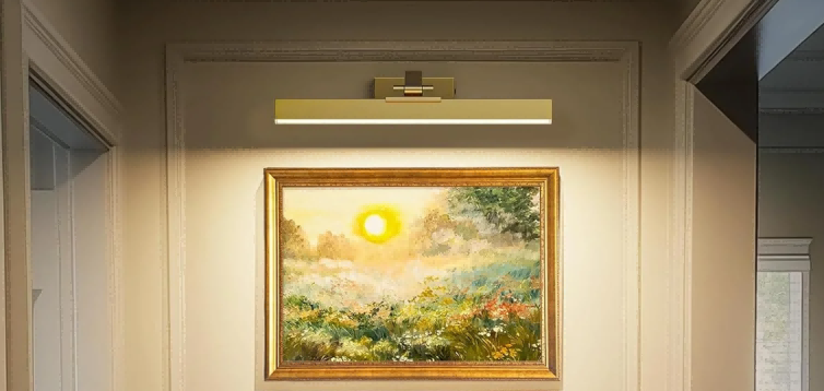 Picture Lights for Wall, Brass Battery Operated Picture Light 16in Art Light CCT Dimmable Recharging Battery Wall Light with Remote Control for Living Room Gallery