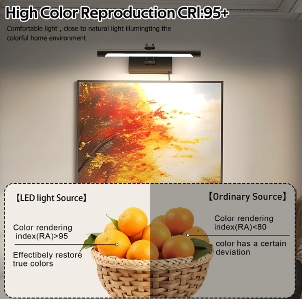 Plug in Picture Lights for Wall LED Art Light with On/Off Switch,14inch 4000K Adjustable Brass Gallery Painting Lights for Picture Display Dartboard Art Work (Black or Gold) - Image 4