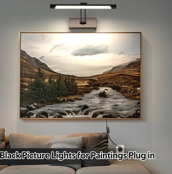 Plug in Picture Lights for Wall LED Art Light with On/Off Switch,14inch 4000K Adjustable Brass Gallery Painting Lights for Picture Display Dartboard Art Work (Black or Gold) - Image 6