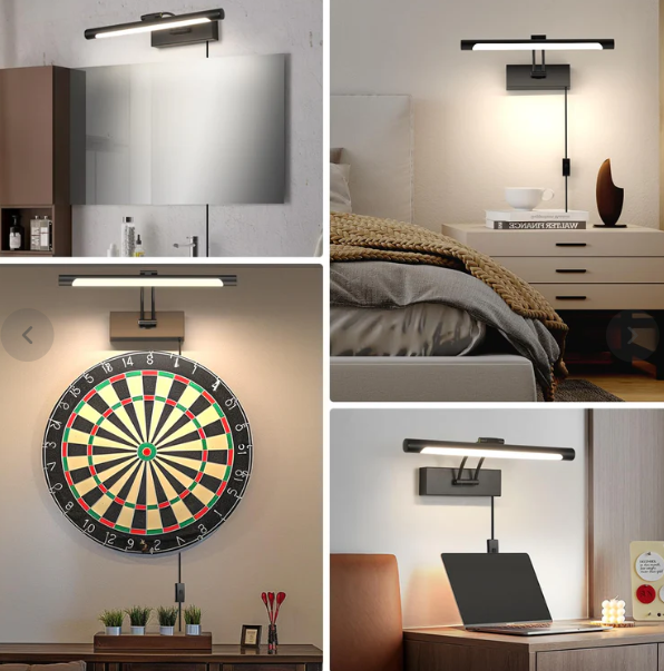 Plug in Picture Lights for Wall LED Art Light with On/Off Switch,14inch 4000K Adjustable Brass Gallery Painting Lights for Picture Display Dartboard Art Work (Black or Gold) - Image 7