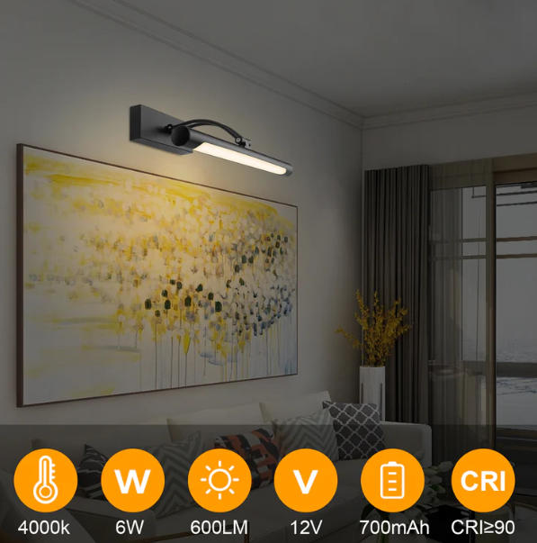 Hardwired Picture Light for Wall Black, 36cm Night Light LED Wall Sconces for Pictures,Dart Board Lights Wall Lights for Dartboard Mirror Frame Gallery - Image 3