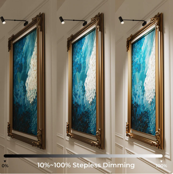 Battery Operated Picture Light, Adjustable Length Wireless Art Light for Paintings CCT Dimmable Rechargeable Picture Light with Remote Control for Gallery Reading Dartboard Bathroom 2PCS - Image 6