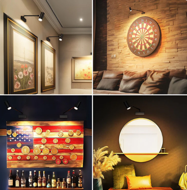 Battery Operated Picture Light, Adjustable Length Wireless Art Light for Paintings CCT Dimmable Rechargeable Picture Light with Remote Control for Gallery Reading Dartboard Bathroom 2PCS - Image 10