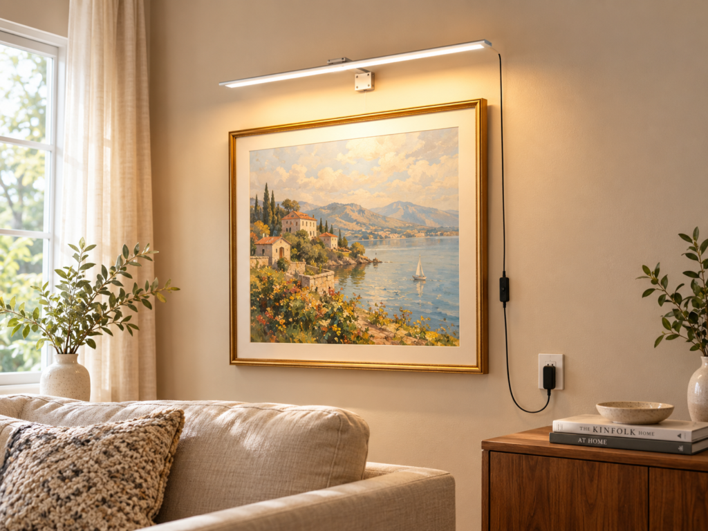 Picture light in a real interior